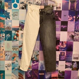 Revice Half White Half Black Jeans